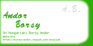 andor borsy business card